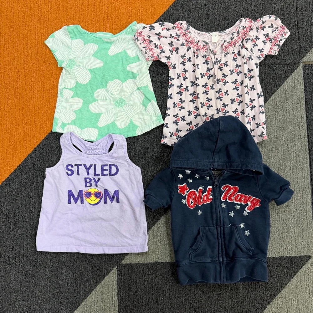Lot of 4 Baby Girl Old Navy children’s place Zip-Up Hoodie 18-24 Months Bundle